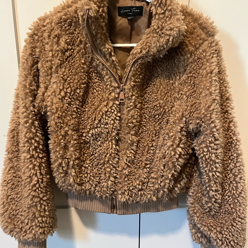 Love Tree Tan Sherpa Jacket
